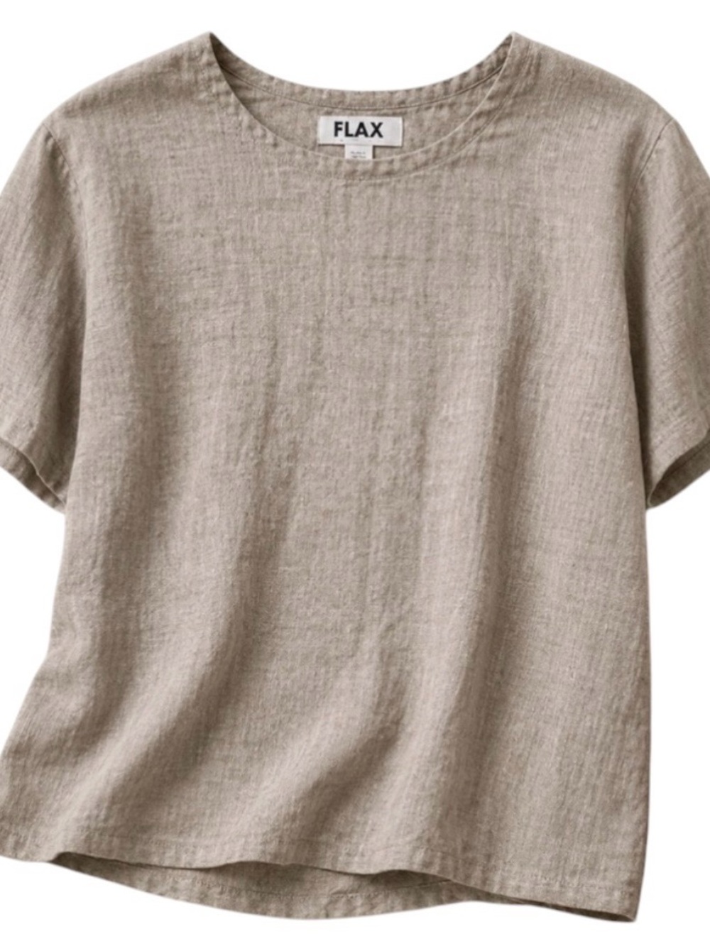 Flax Designs Jeanne Engelhart Short Sleeve Beige Linen Tunic XL